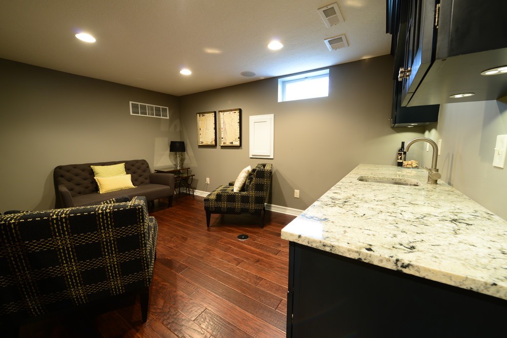 Example of a transitional basement design in Columbus