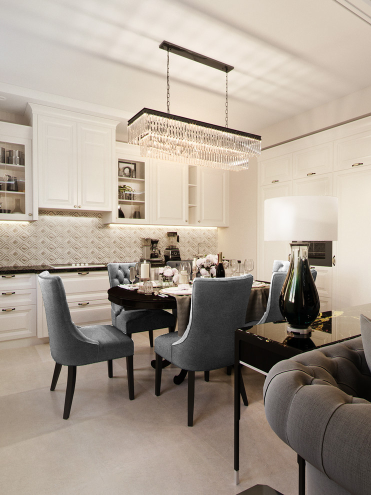 Гостиная-кухня в современной классике