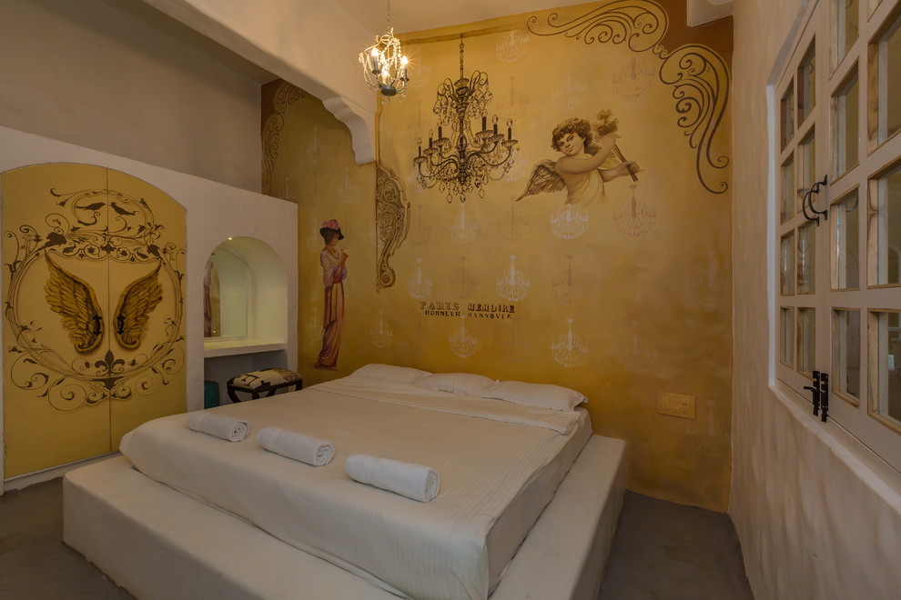 Photo of a mediterranean bedroom in Mumbai.