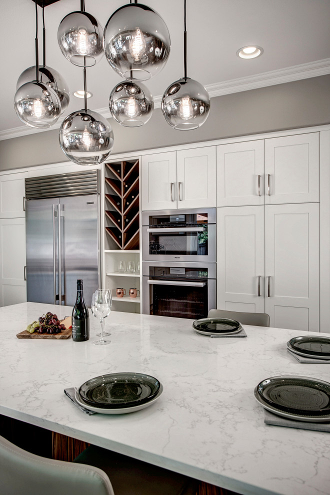 Example of a transitional kitchen design in Seattle