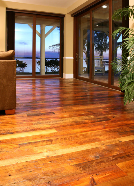 tobacco pine flooring Reclaimed Tobacco Pine Hardwood Flooring - Contemporary - Kitchen -  Cleveland - by Olde Wood Ltd