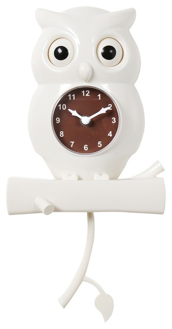 White Owl Pendulum Wall Clock Bird With Moving Eyes Battery Ed Timepiece White Owl Pendulum Wall Clock Bird With Moving Eyes Battery Ed Timepiece
