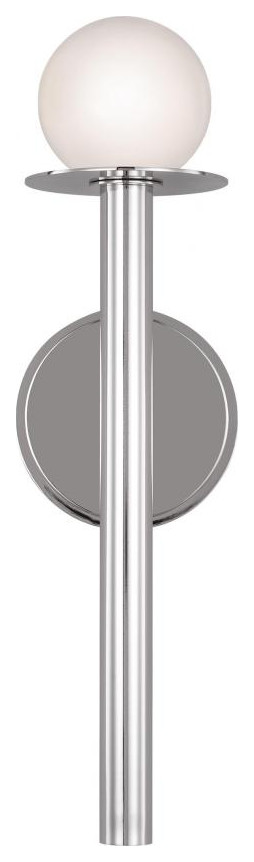Nodes Wall Sconce, 1-Light, Polished Nickel, 17.38"