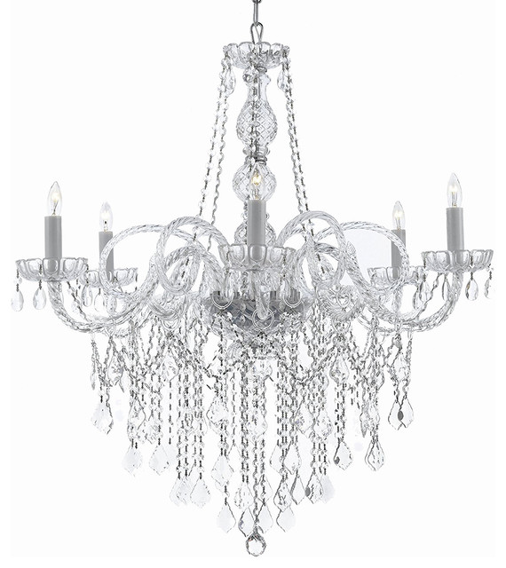 Gallery T22 2236 6 Light 24 Wide Crystal Chandelier With D Accent Gallery T22 2236 6 Light 24 Wide Crystal Chandelier With D Accent