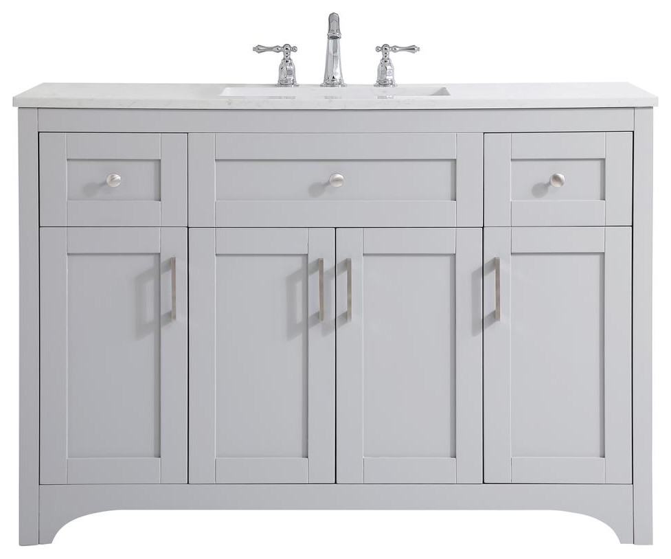 Elegant Decor VF17048GR 48 inch Single Bathroom Vanity in Grey - Transitional - Bathroom ...