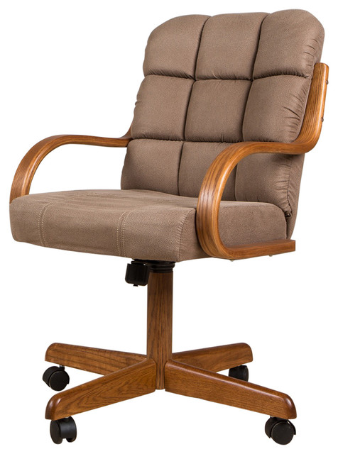 Swivel Dining Caster Chair Brown