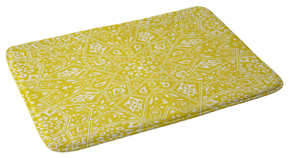 Aimee St Hill Amirah Yellow Memory Foam Bath Mat, 34"x21" Contemporary Bath Mats by Deny