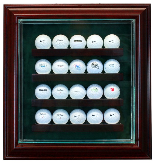 20 Golf Ball Cabinet Style Display Case Traditional Storage
