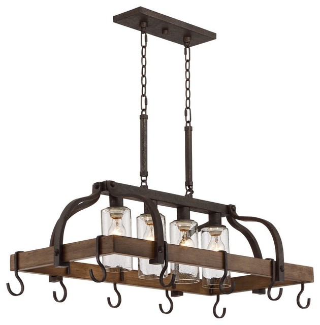 Industrial Style 4 Light Bronze Pot Rack Chandelier Kitchen Island Industrial Style 4 Light Bronze Pot Rack Chandelier Kitchen Island