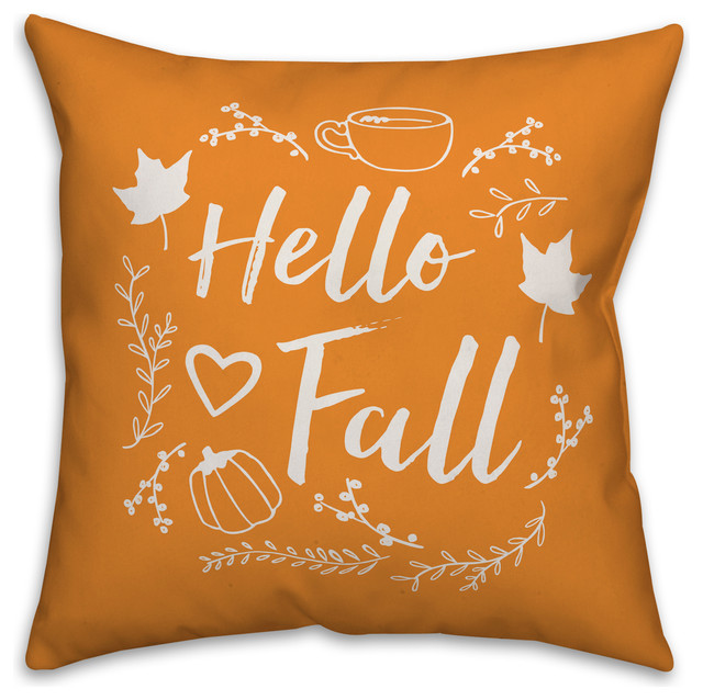 Hello Fall 18"x18" Throw Pillow Cover