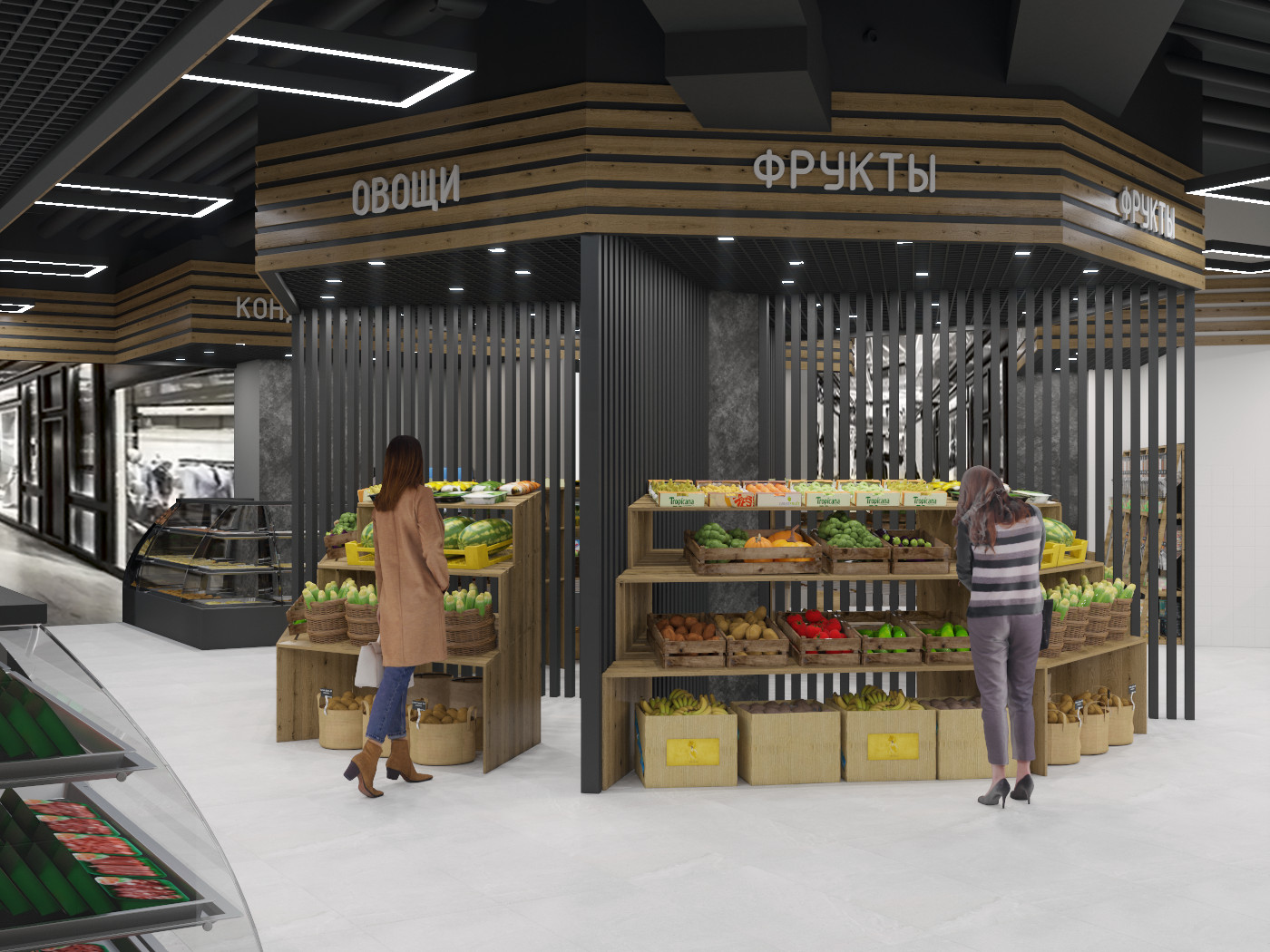 Дизайн-проект фермерского рынка в ТЦ Грис