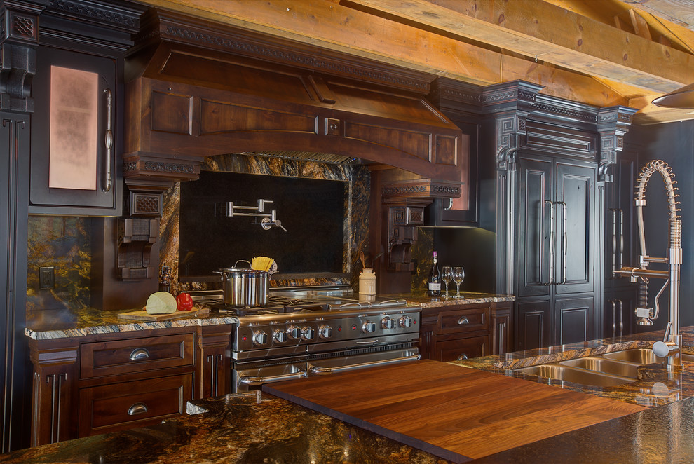 Inspiration for a rustic kitchen remodel in Edmonton