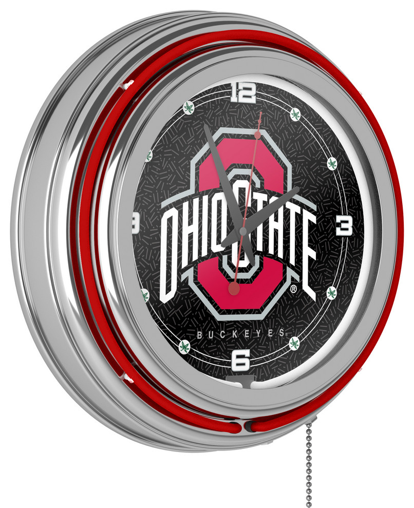The Ohio State University Neon Clock - 14 inch Diameter