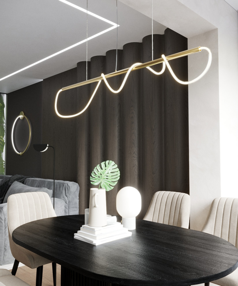 Дизайн-проект кухни-гостиной с курительной комнатой