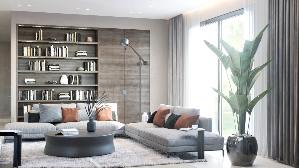 Дом в бежевых тонах