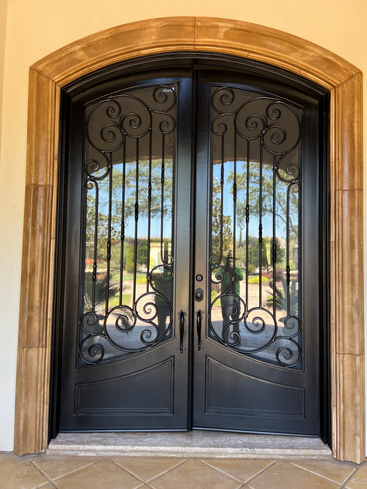 Facia, Gutters, Wrought iron fence and Door