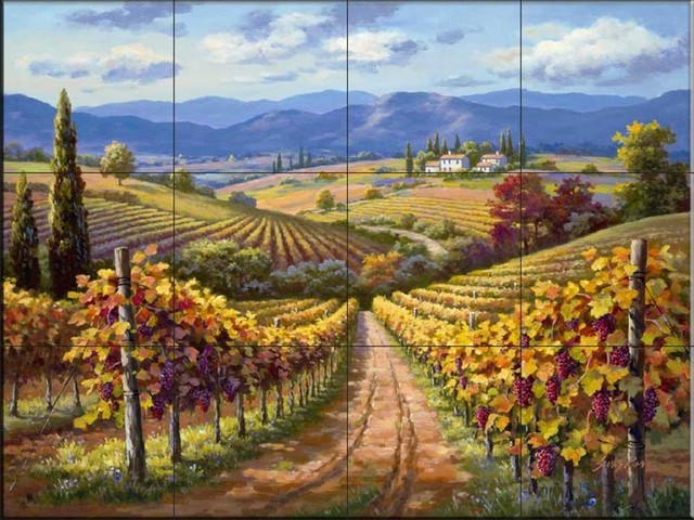 Tile Mural, Vineyard Hilll Ii by Sung Kim, 21.25