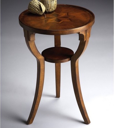 Butler Round Accent Table - Olive Ash Burl