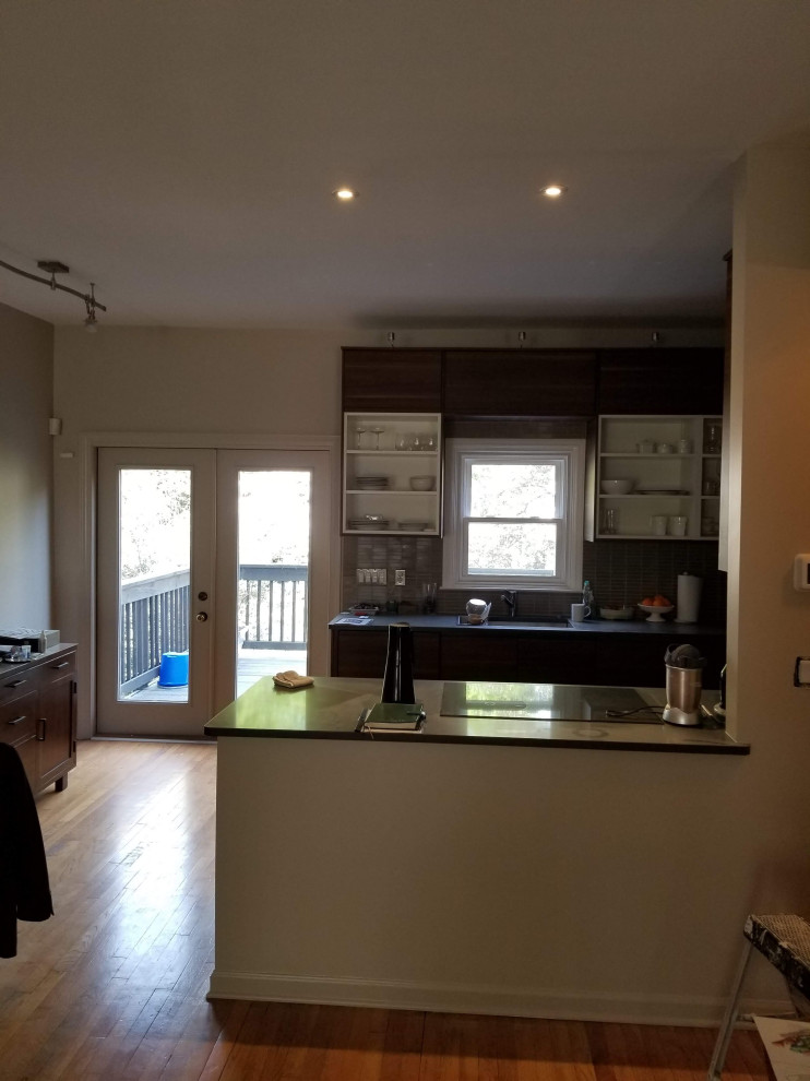 Contemporary Kitchen, Fireplace & Staircase Remodel
