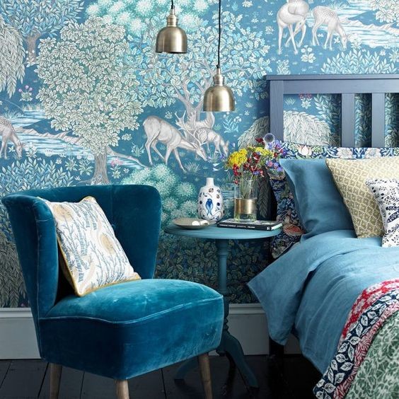 wallpaper with sloped ceiling?