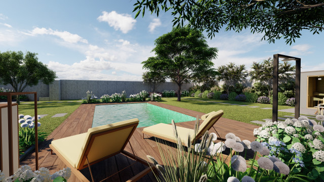 The white garden modern-garden