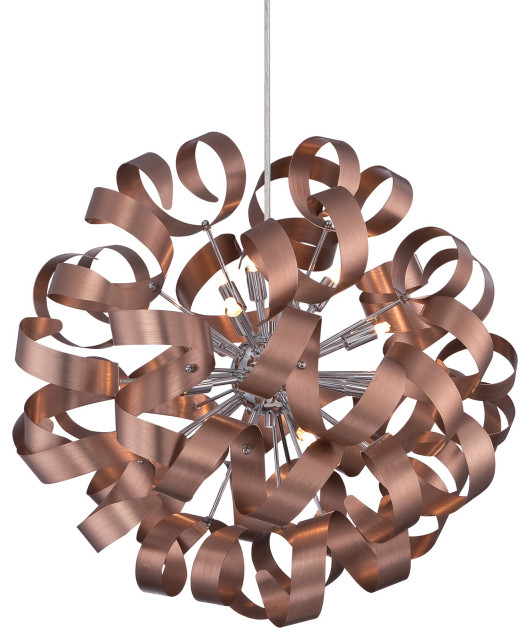 Quoizel RBN2823 Ribbons 12 Light 23"W Modern Globe Pendant - Satin Copper