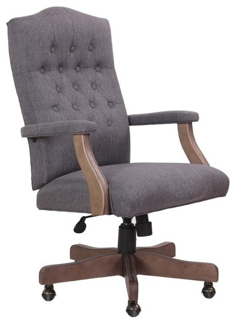 Boss Refined Rustic Executive Chair In Slate Gray Commercial Grade