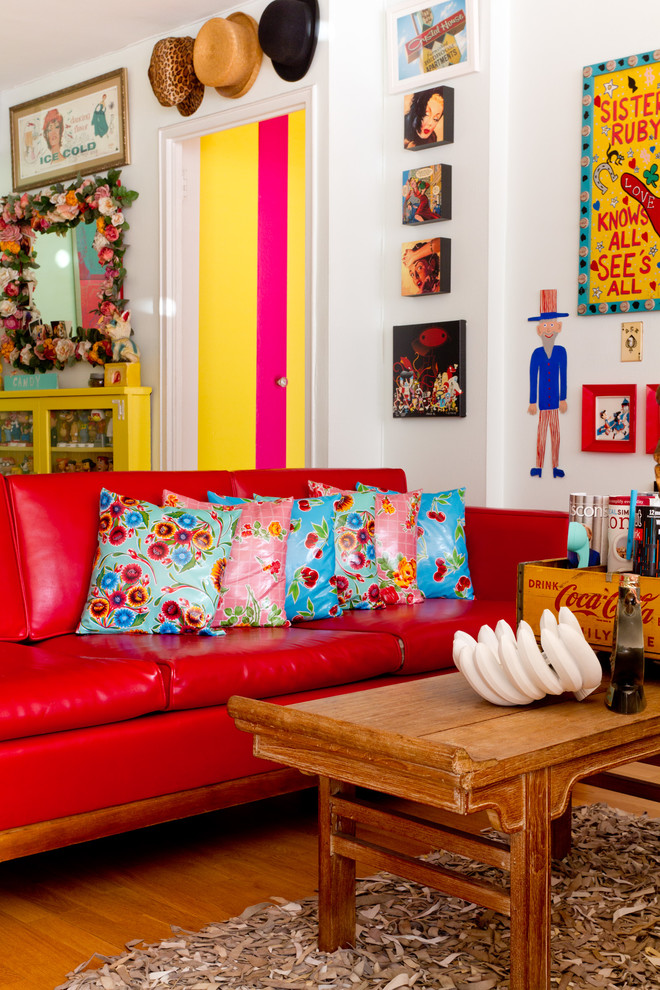Photo of an eclectic family room in New York.