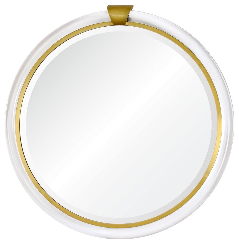 Brownstone Round Acrylic Mirror, Brass