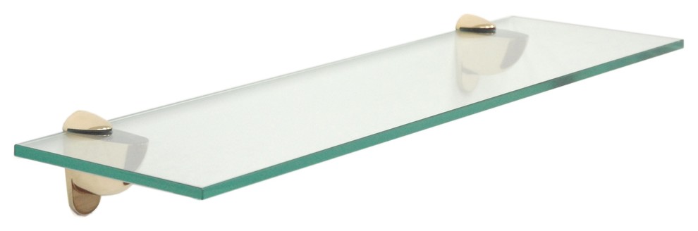 レビュー投稿で選べる特典 Spancraft Glass Heron Glass Shelf, Brass, 12 x 36 