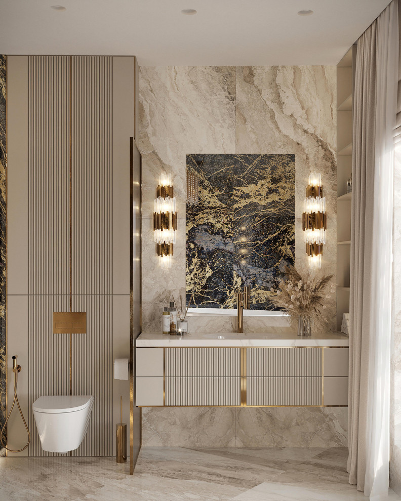 Роскошный дизайн квартиры в стиле современная классика в ЖК "Квартал Лахта парк"