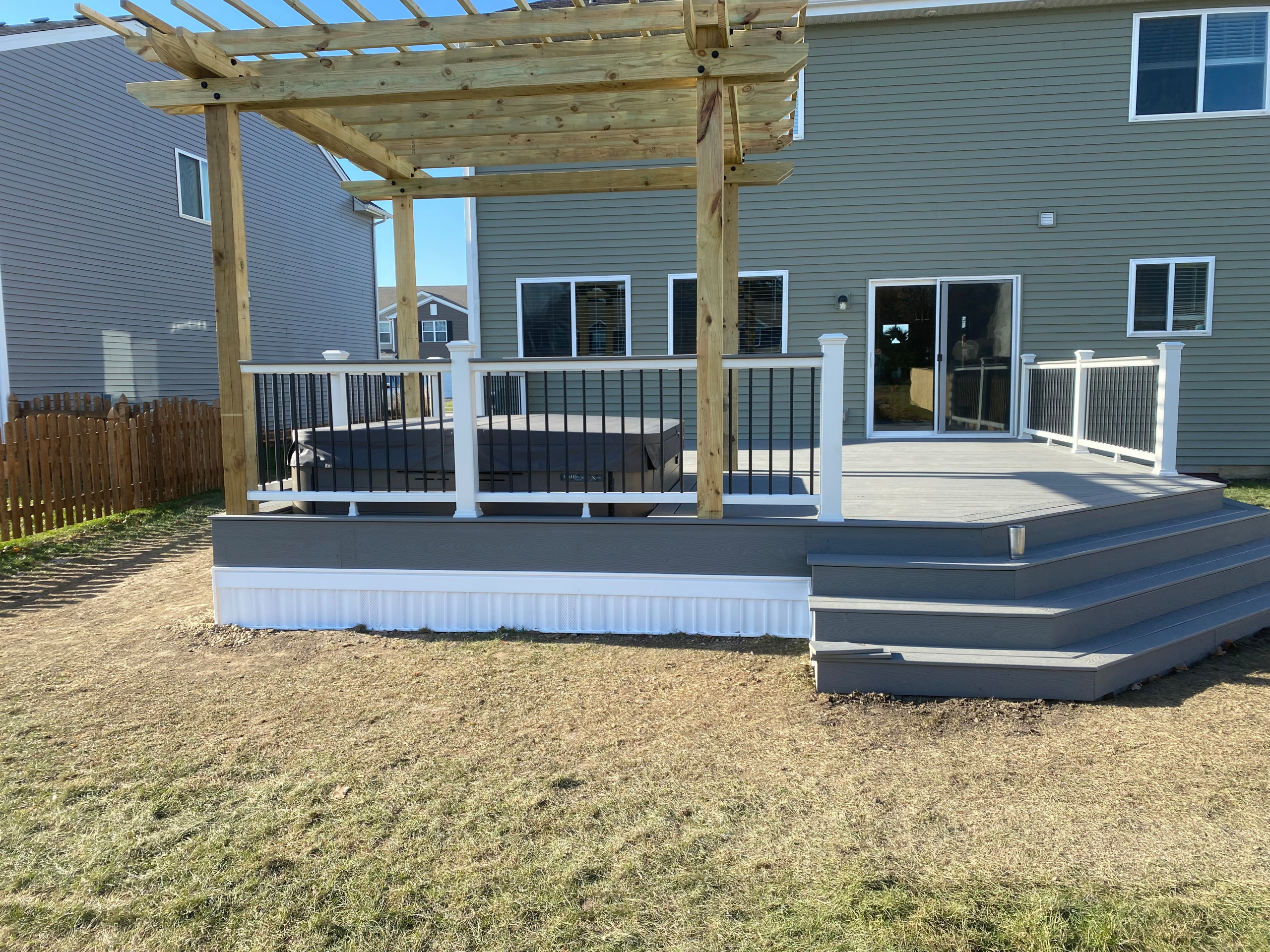 deck with hot tub