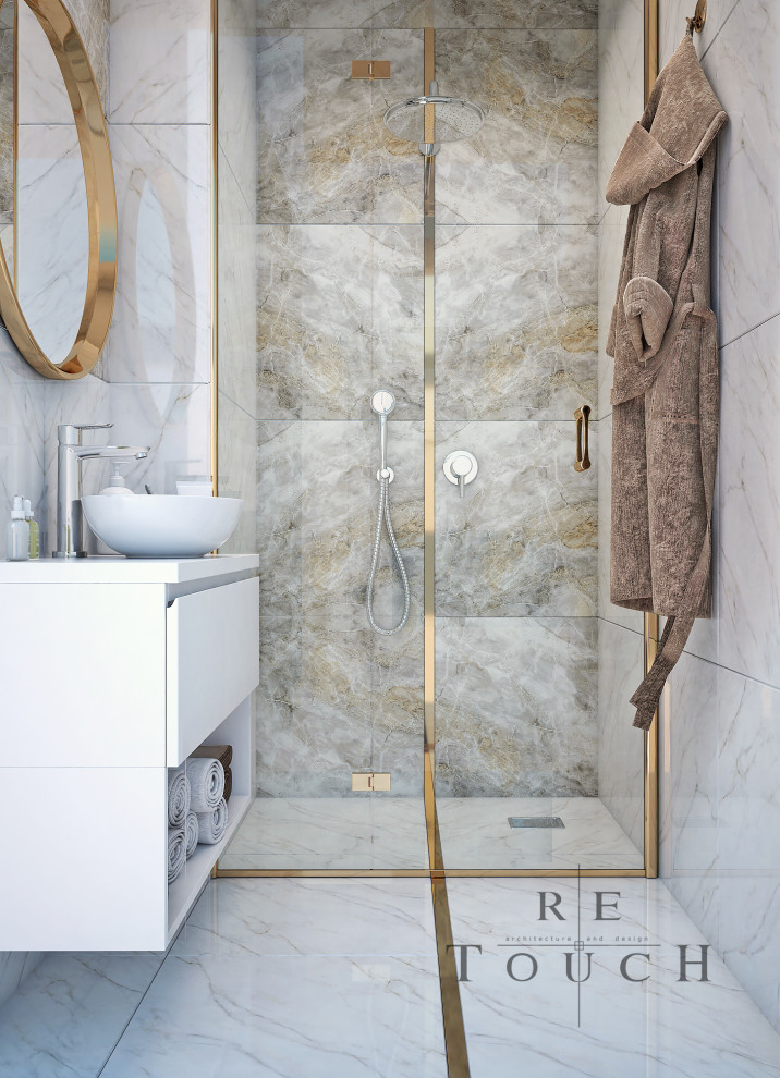 Bathroom Project, small: white and gold