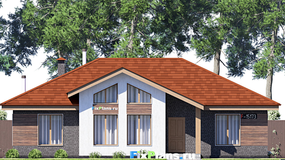 Проект одноэтажного дома 12х15м S125м2 F-15173