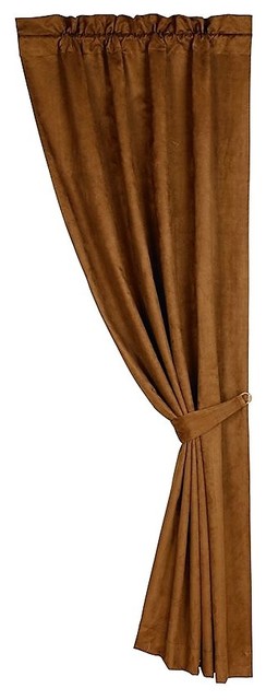 Tan Faux Suede Curtain Panel Traditional Curtains By Your
