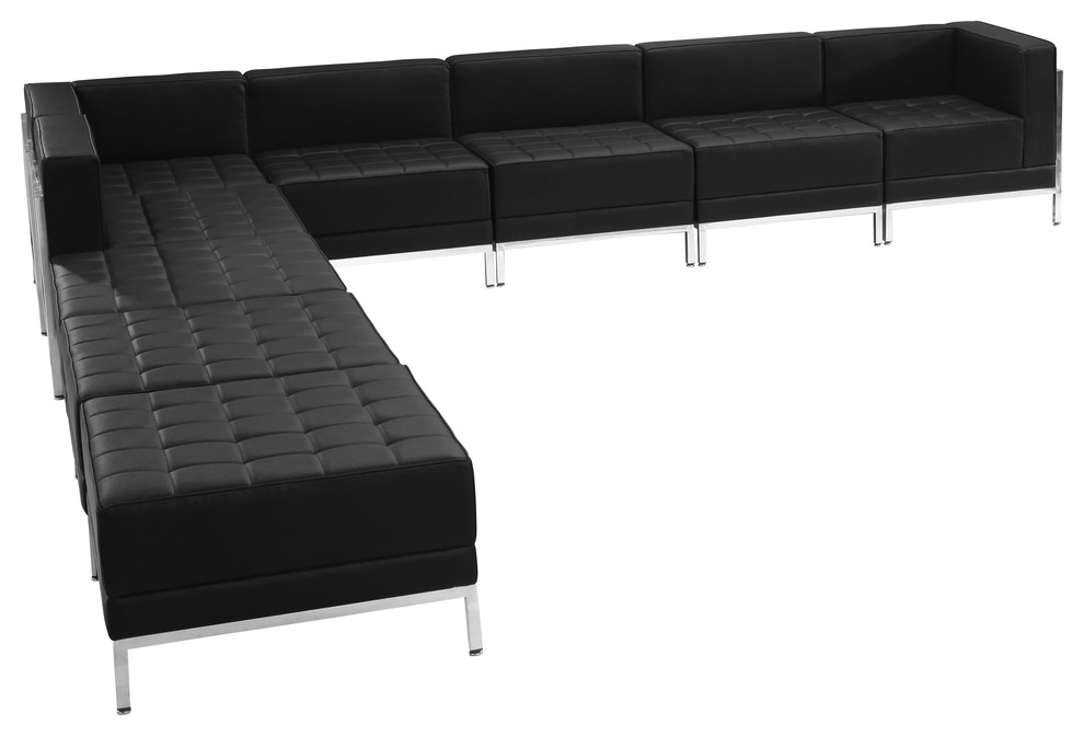 MFO Immaculate Collection Leather Sectional Configuration, 9 Pieces