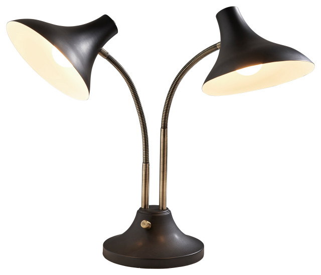 Ascot Floor Lamp Midcentury Desk Lamps By Adesso Houzz Ascot Floor Lamp Midcentury Desk, Rousseau Double Boom Arm Floor Lamp