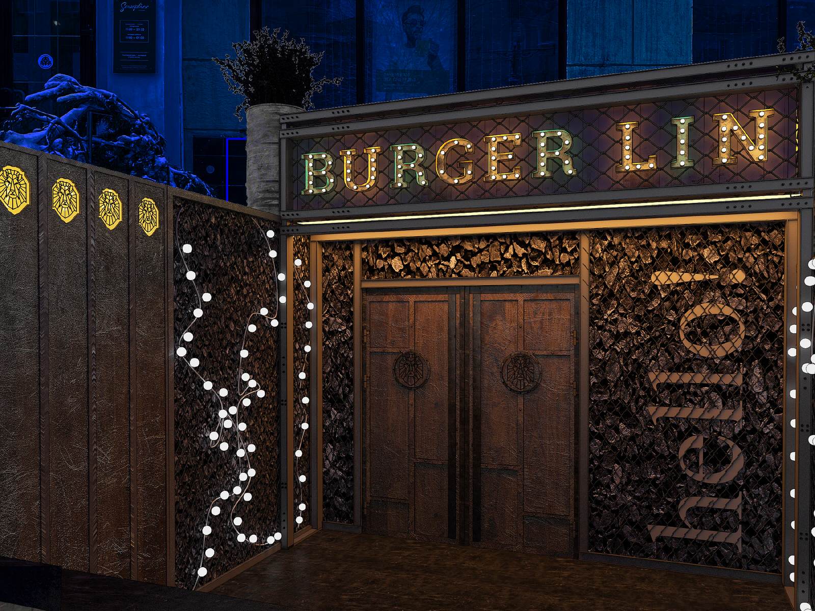 Интерьер бургерной