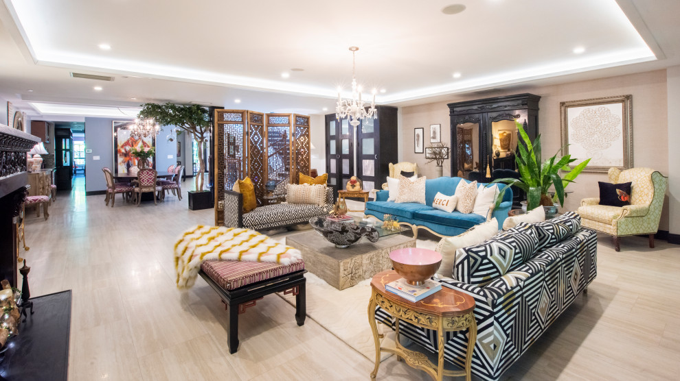 Inspiration for a large eclectic living room remodel in Miami