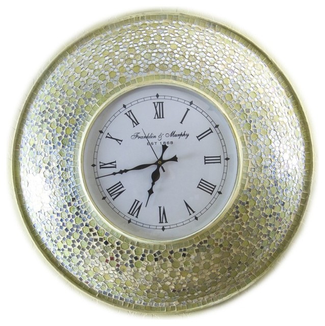 decorshore 225 gold mosaic decorative wall mounted clock mediterranean wall clocks - Decorative Wall Clock decorshore 225 gold mosaic decorative wall mounted clock mediterranean wall clocks - Decorative Wall Clock
