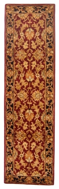 Safavieh Heritage Collection HG628 Rug, Red/Black, 2'3" X 8'