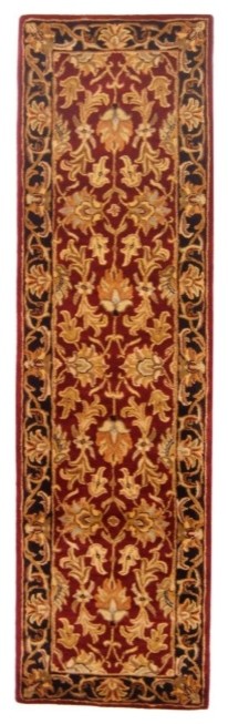 Safavieh Heritage Collection HG628 Rug, Red/Black, 2'3" X 8'