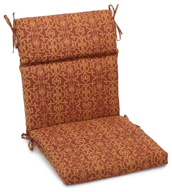 20"x42" Spun Polyester Outdoor Squared Seat/Back Chair Cushion, Vanya Papprika