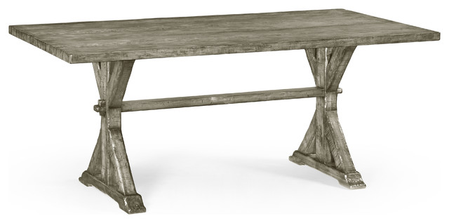 72" Solid Rustic Grey Dining Table