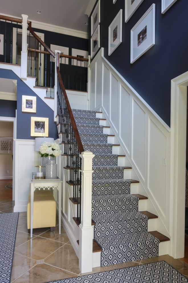 Inspiration for a large traditional staircase in New York.