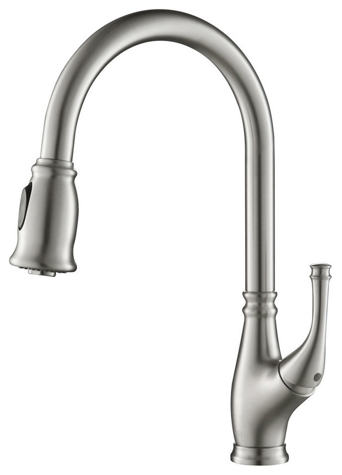 Summit Single Handle High Arc Pull Down Kitchen Faucet Transitional