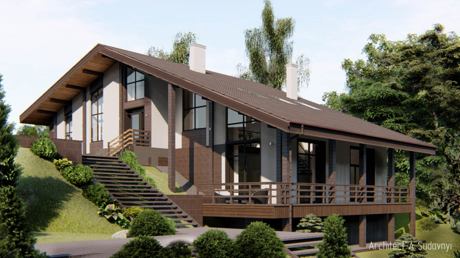 Архитектурные проекты коттеджей, ландшафтный дизайн