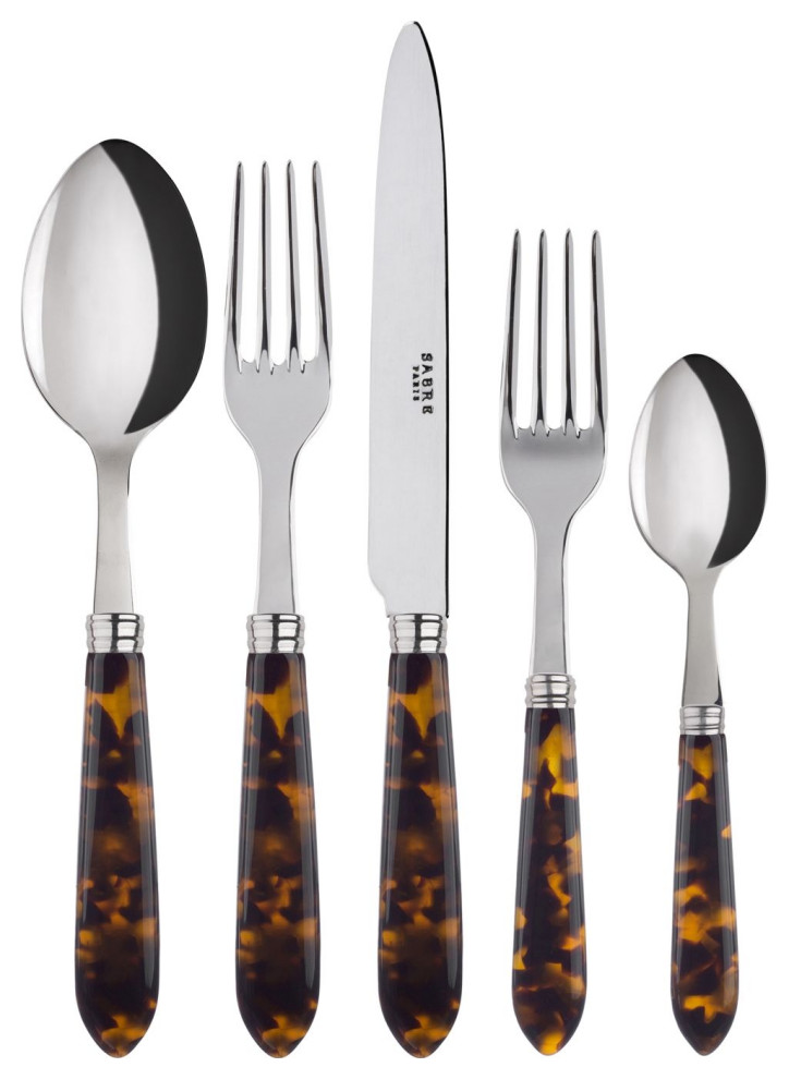 Sabre Tortoise 5pc. Flatware Set Contemporary Flatware And