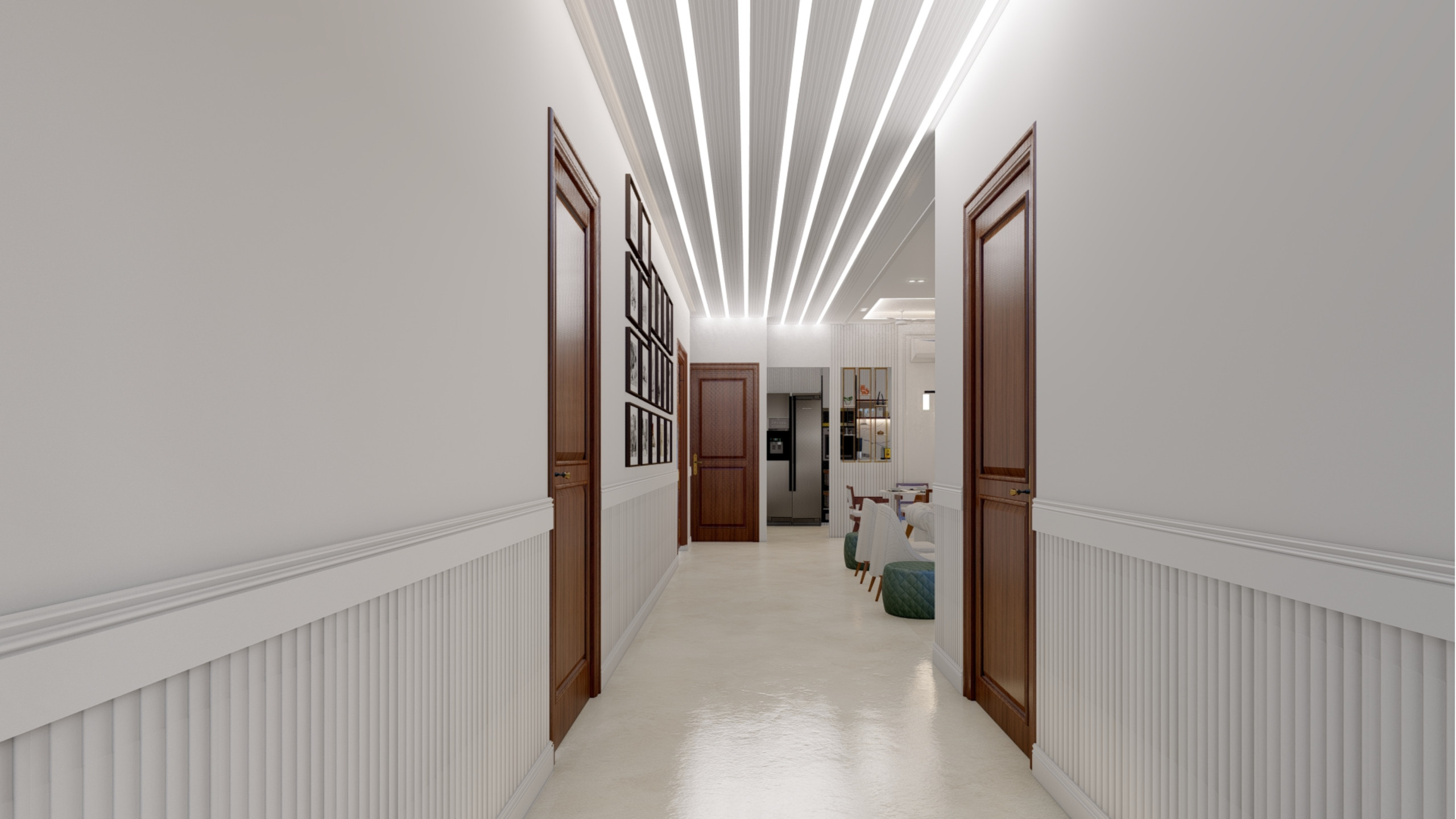 Chic Contemporary Living and Dining Room in St Albans