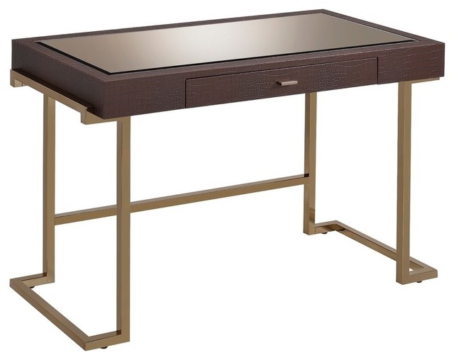 Boice Desk Contemporary Desks And Hutches By Acme Furniture Boice Desk Espresso And Champagne
